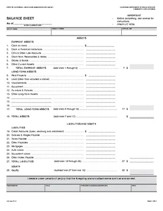 Balance Sheets