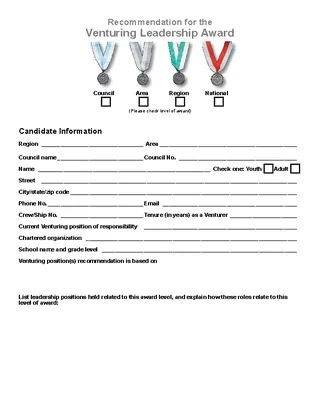 Leadership Award Certificates