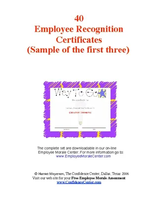 Recognition Certificates