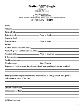 Obituary Templates