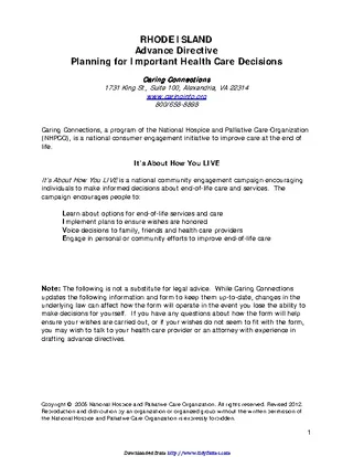 Advance Health Care Directive