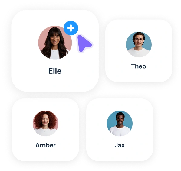 A woman on her phone with a screenshot of the Pdf Simpli app as background