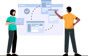 PDFs Into Word Documents- Illustration of two people looking at the document cycle