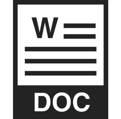 Black and white word document icon