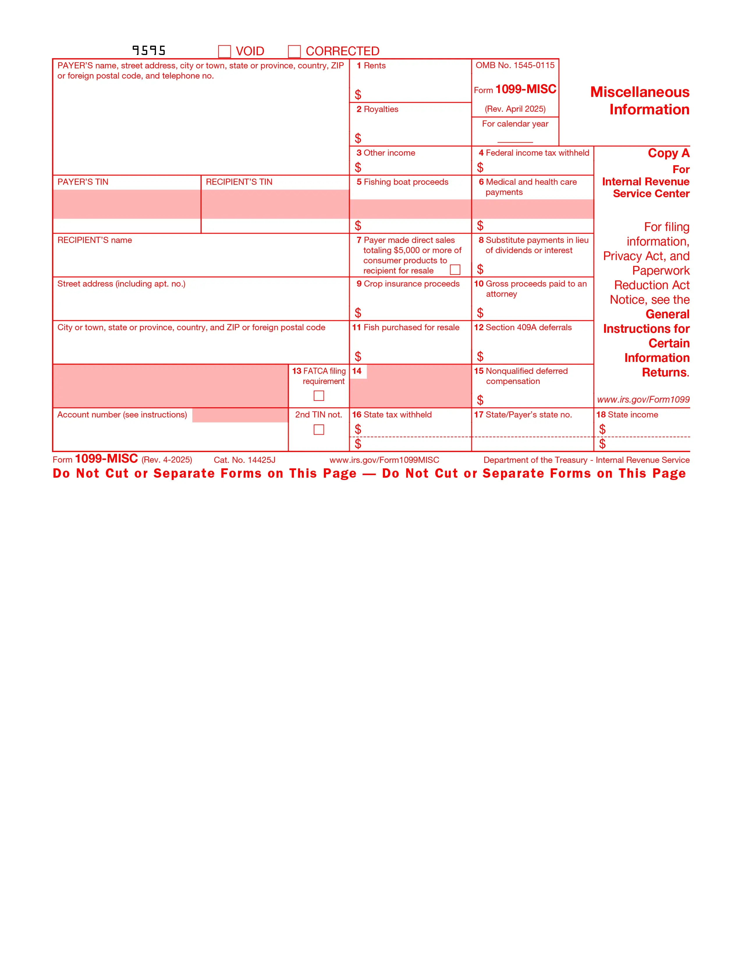 2025 1099-MISC Form