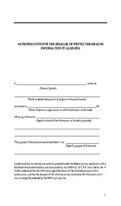 Alabama Hipaa Release Form