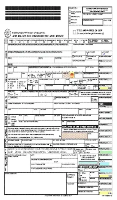 Application For Missouri Title And License