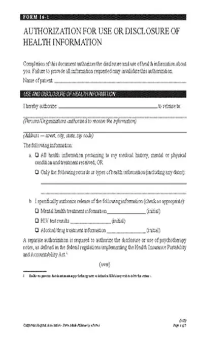 California Hipaa Medical Release Form