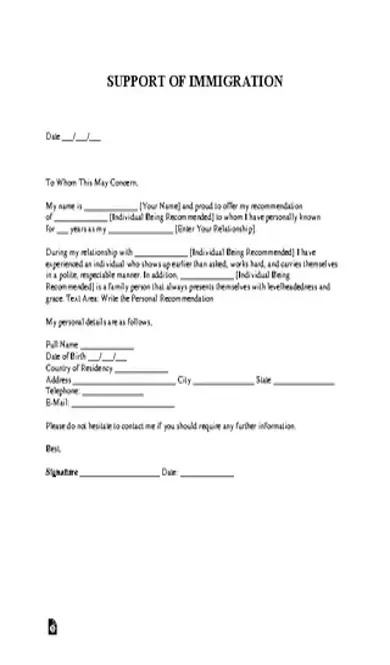 Character Reference Letter For Immigration