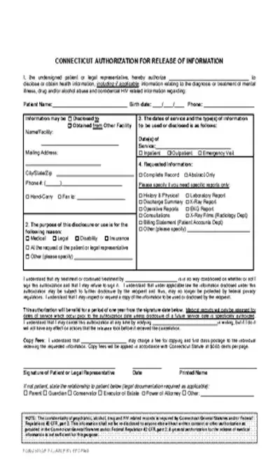 Connecticut Hipaa Medical Release Form