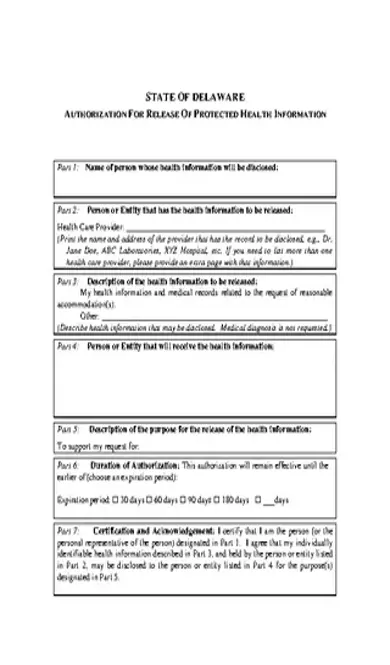 Delaware Hipaa Medical Release Form