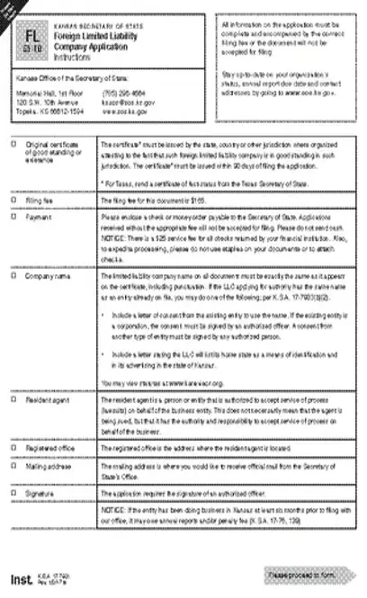 Kansas Foreign Llc Application