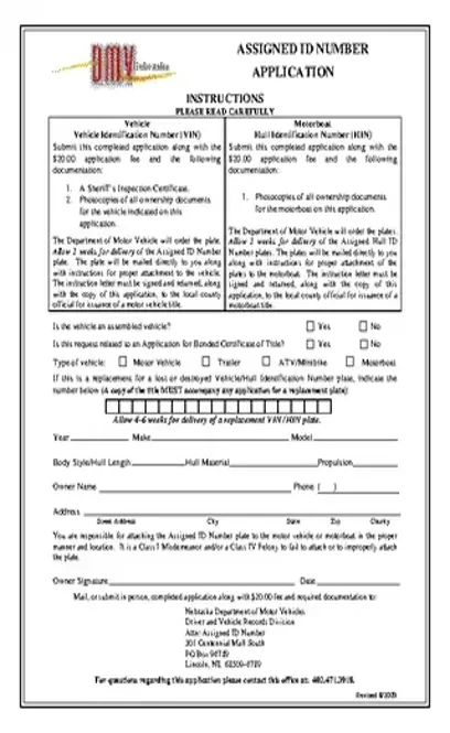 Nebraska Assigned Number Id Application