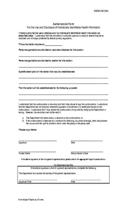 New Hampshire Hipaa Form