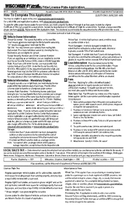 Title License Plate Application Mv1