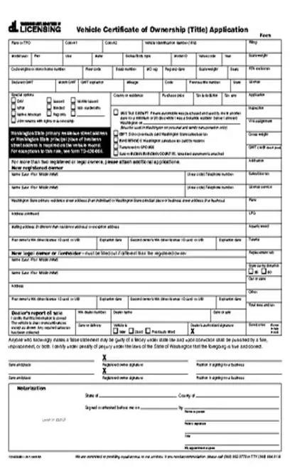 Vehicle Certificate Of Ownership Title Application 420 001