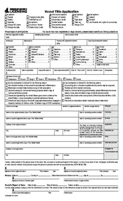 Washington Vessel Title Application 420289