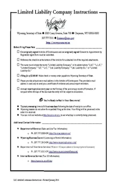 Wyoming Foreign Articles Of Continuance