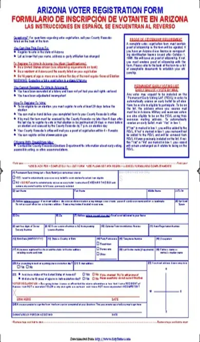 Arizona Voter Registration Form