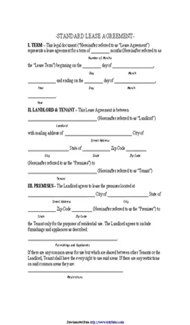 Arkansas Residential Lease Agreement Form