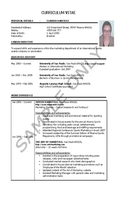 Art Of Marketing Resume