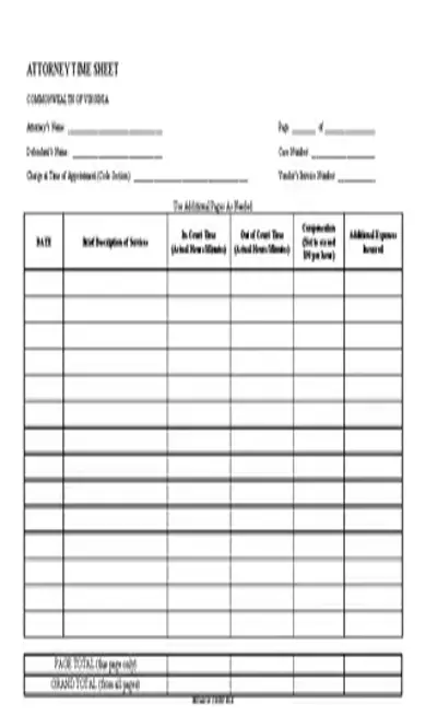 Attorney Timesheet Template