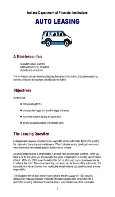 Auto Lease Agreement