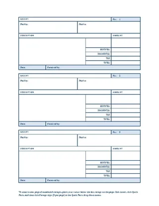 Auto Numbered Receipt Template