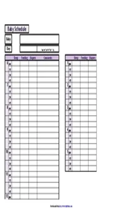 Baby Feeding Schedule