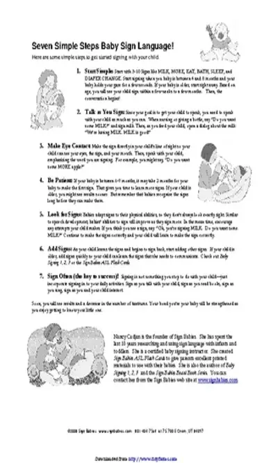 Baby Sign Language Chart 2