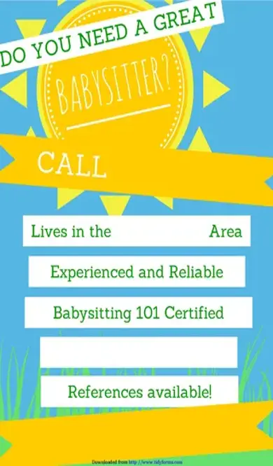 Babysitting Flyer 2