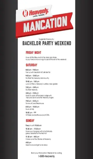 Bachelorette Party Itinerary Template