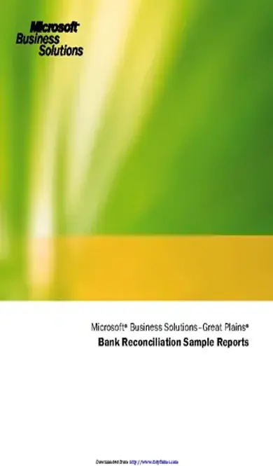 Bank Reconciliation Sample Reports