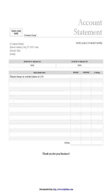 Bank Statement Template