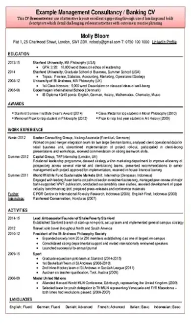 Banking Cv