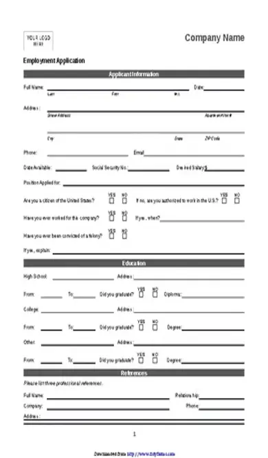 Basic Job Application 1