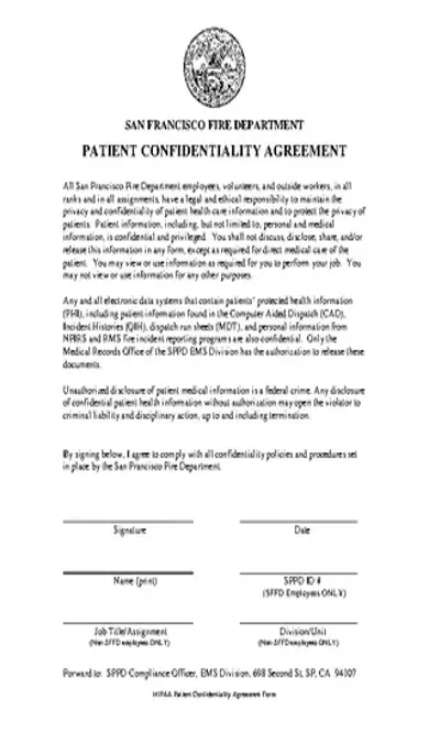 Basic Patient Confidentiality Agreement