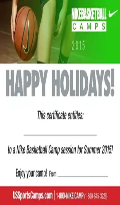 Basketball Camp Certificate