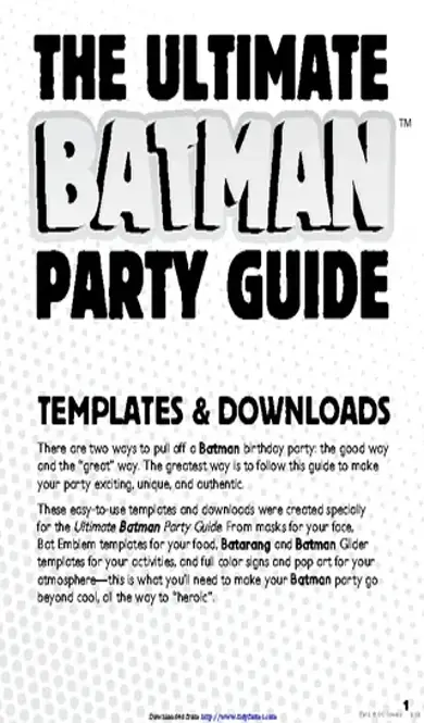 Batman Party Mask Template