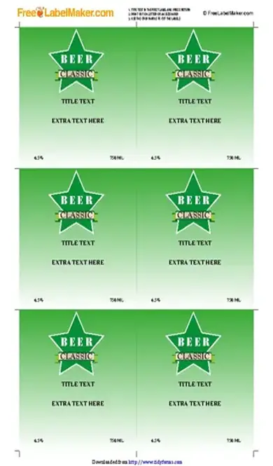 Beer Label Template 1