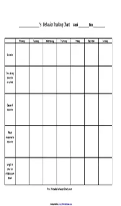 Behavior Tracking Chart