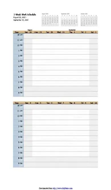 Bi Weekly Schedule Template