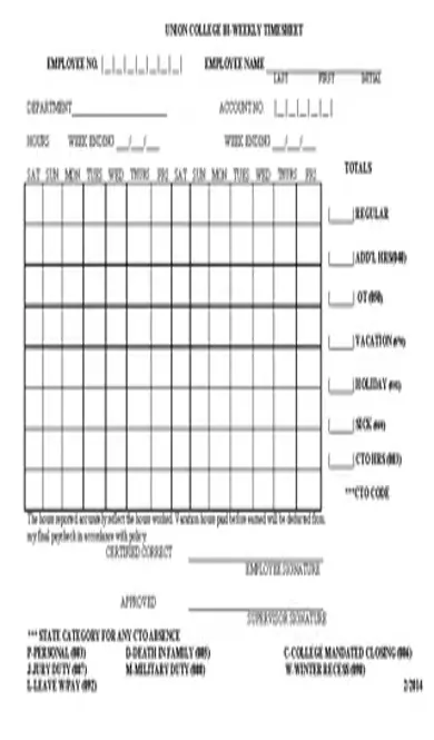 Bi Weekly Timesheet Template