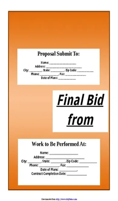 Bid Proposal Template 1