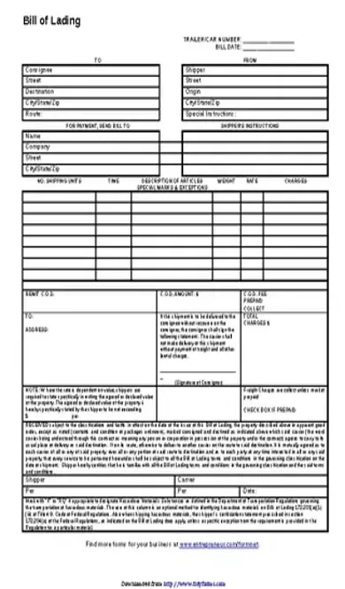 Bill Of Lading