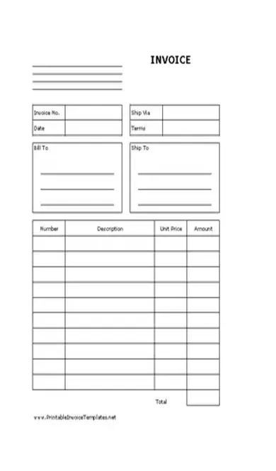 Billing Invoice Lined Portrait1