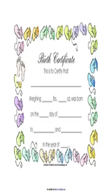 Birth Certificate Template 1