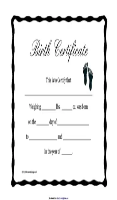 Birth Certificate Template 2