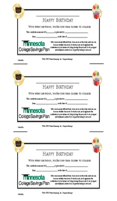 Birthday Gift Certificate Template