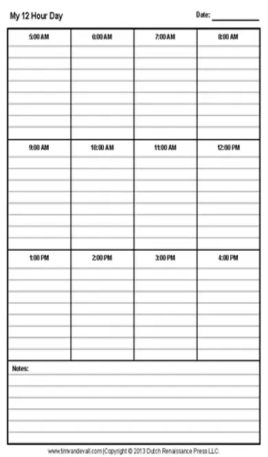 Blank 12 Hour Shift Schedule Template Download